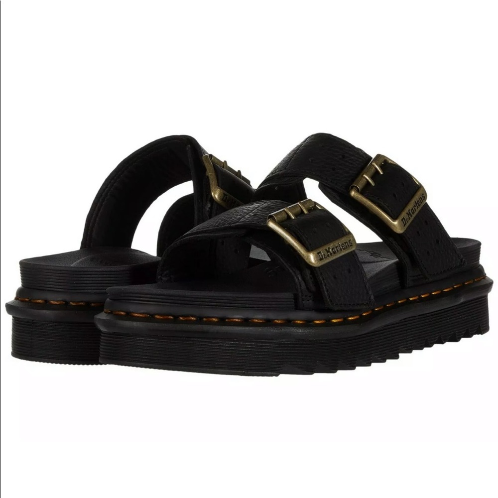 Dr. Martens MYLES II Leather Buckle Slide Sandals